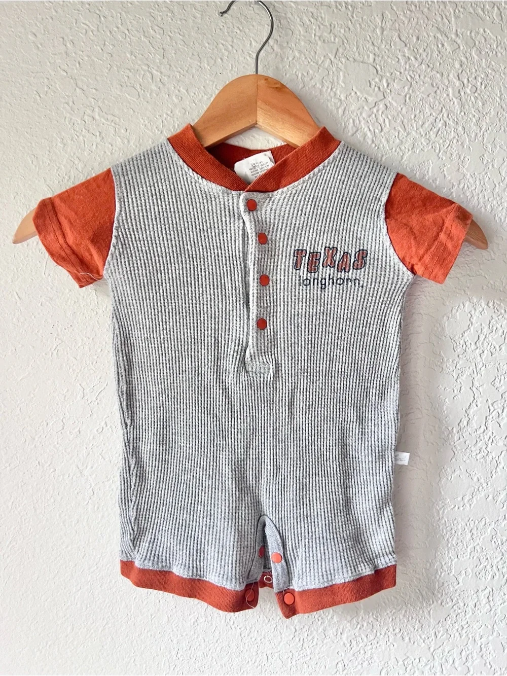 Vintage Third Street Sportswear Waffle Knit Texas Longhorns One Piece Sz 12M